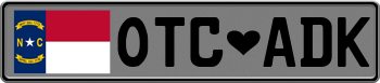North Carolina European License Plate Carbon Fiber 000000